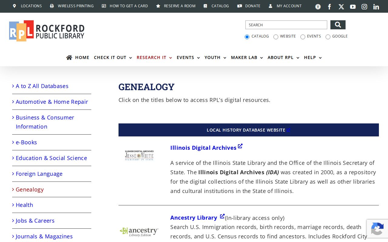 Loves Park city directory resources at Rockford Public Library