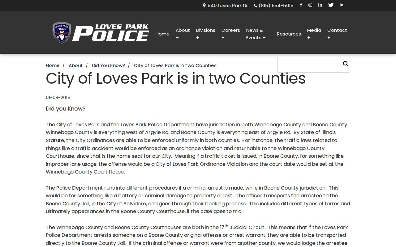Loves Park residents directory two-county routing information