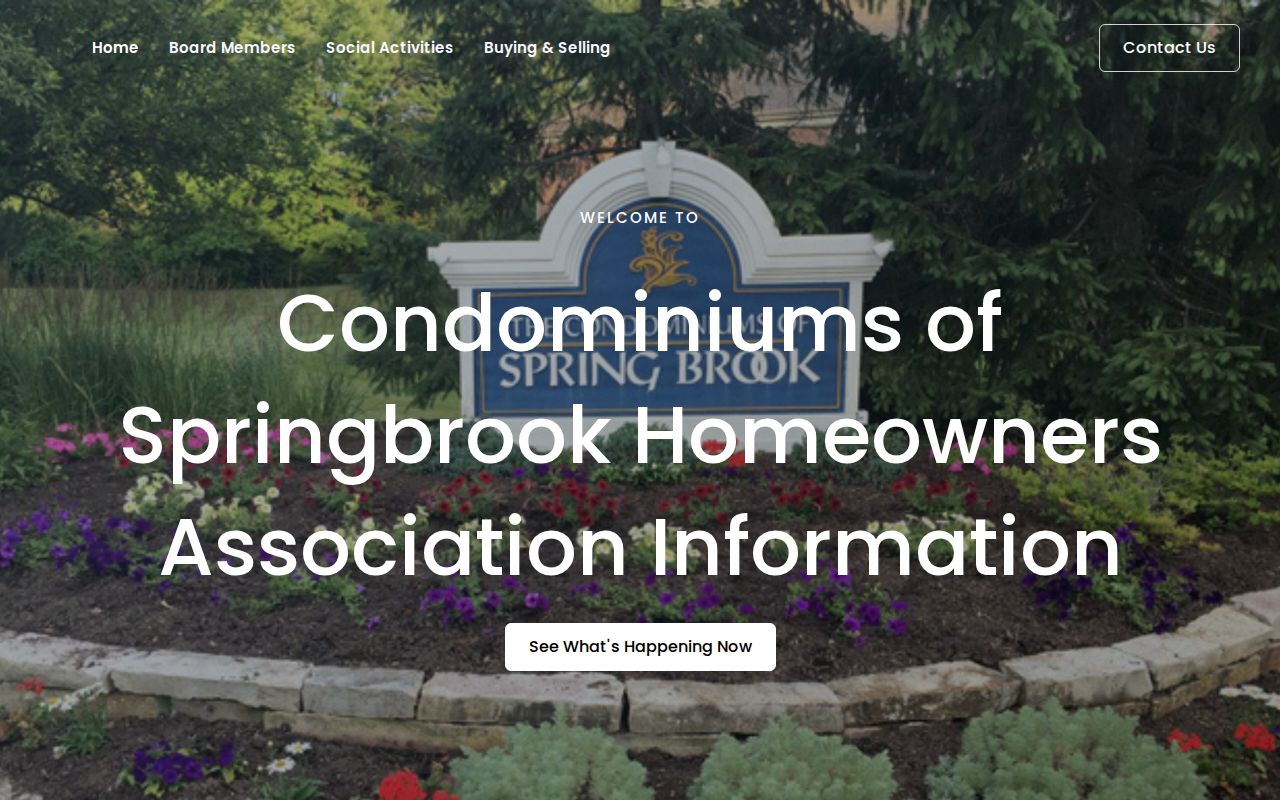 Condominiums of Springbrook association website in Loves Park