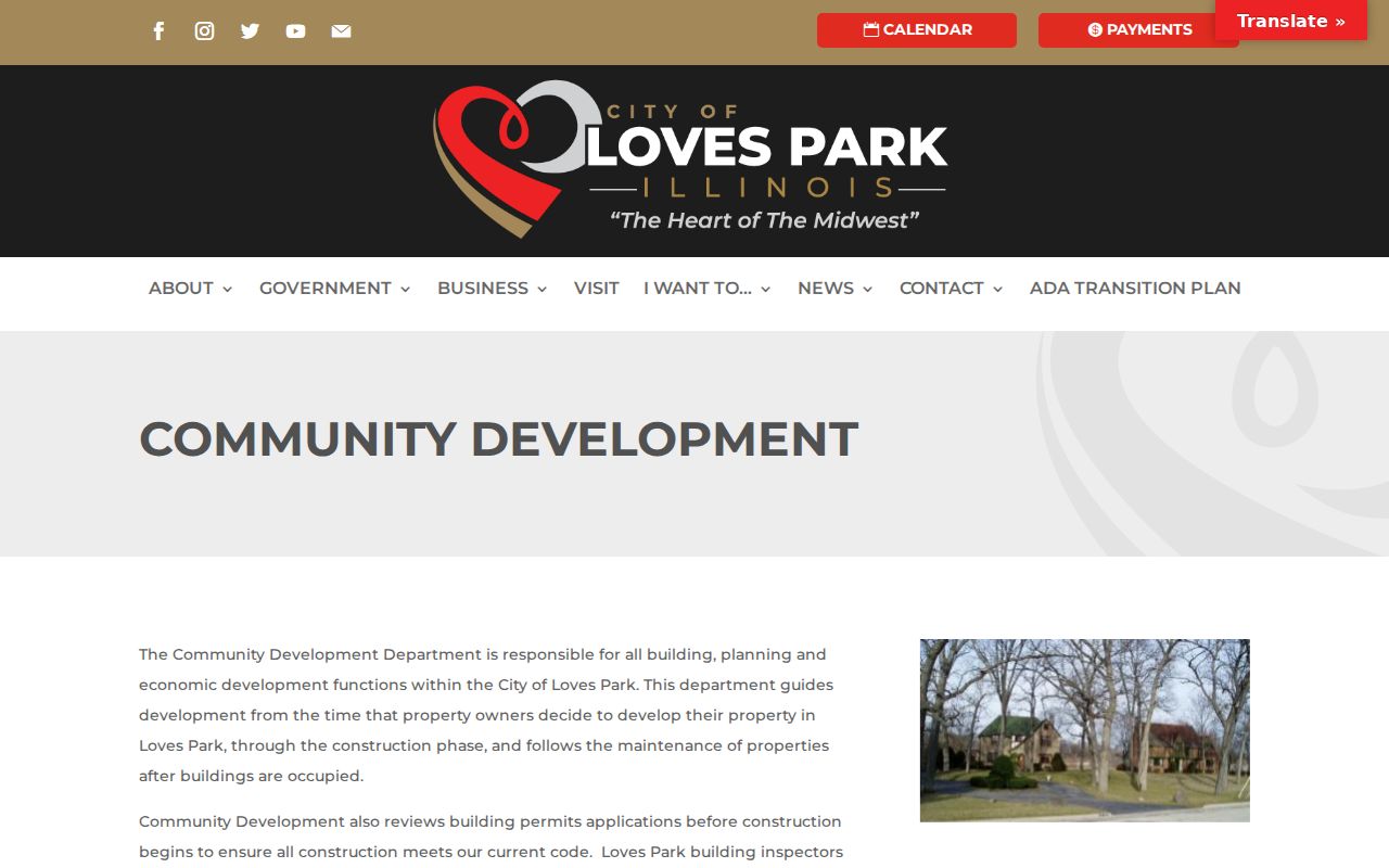Loves Park Community Development planning building and zoning page